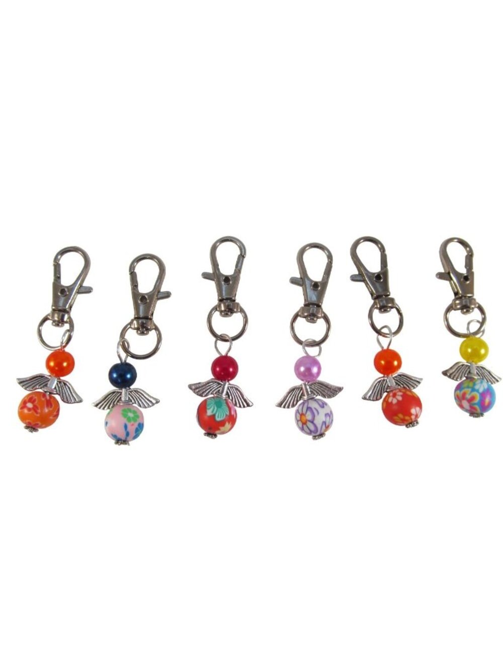 Guardian Angel Clip On Zipper Charm Purse Bag Accessory Multicolor Lot of 6 New